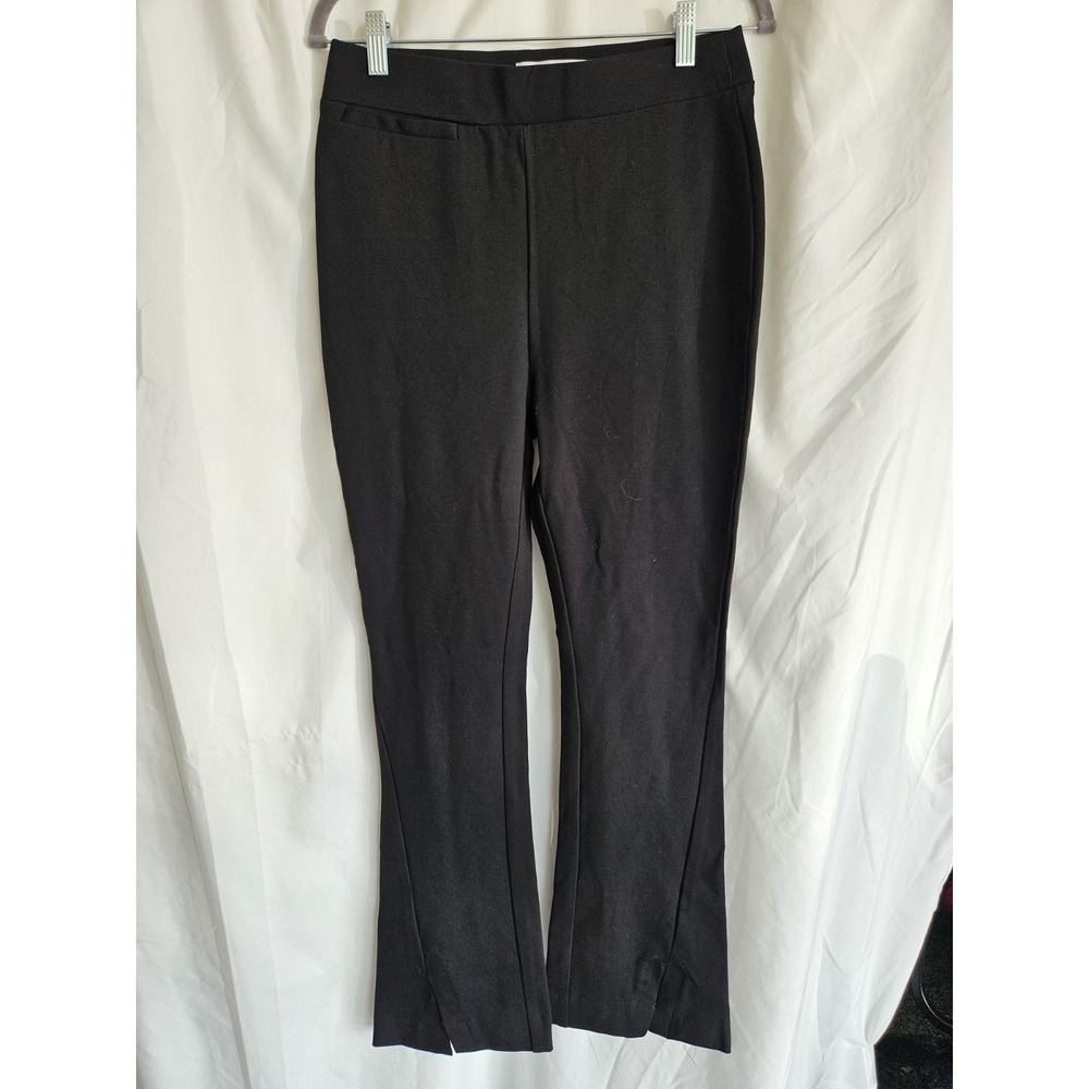 DKNY Womens PM Petite Black Stretch Pull On‎ Dress Pants Bootcut Career Ponte